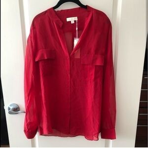 Erin Fetherston Silk Red Blouse Size XL NWT